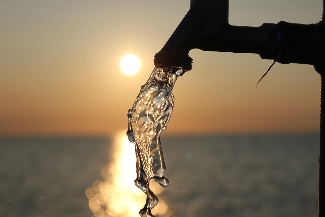 sunset, water, water tap-1270563.jpg